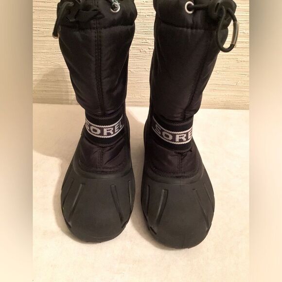 Kids Unisex Sorel Black Insulated Snow Winter Boots - Picture 3 of 5
